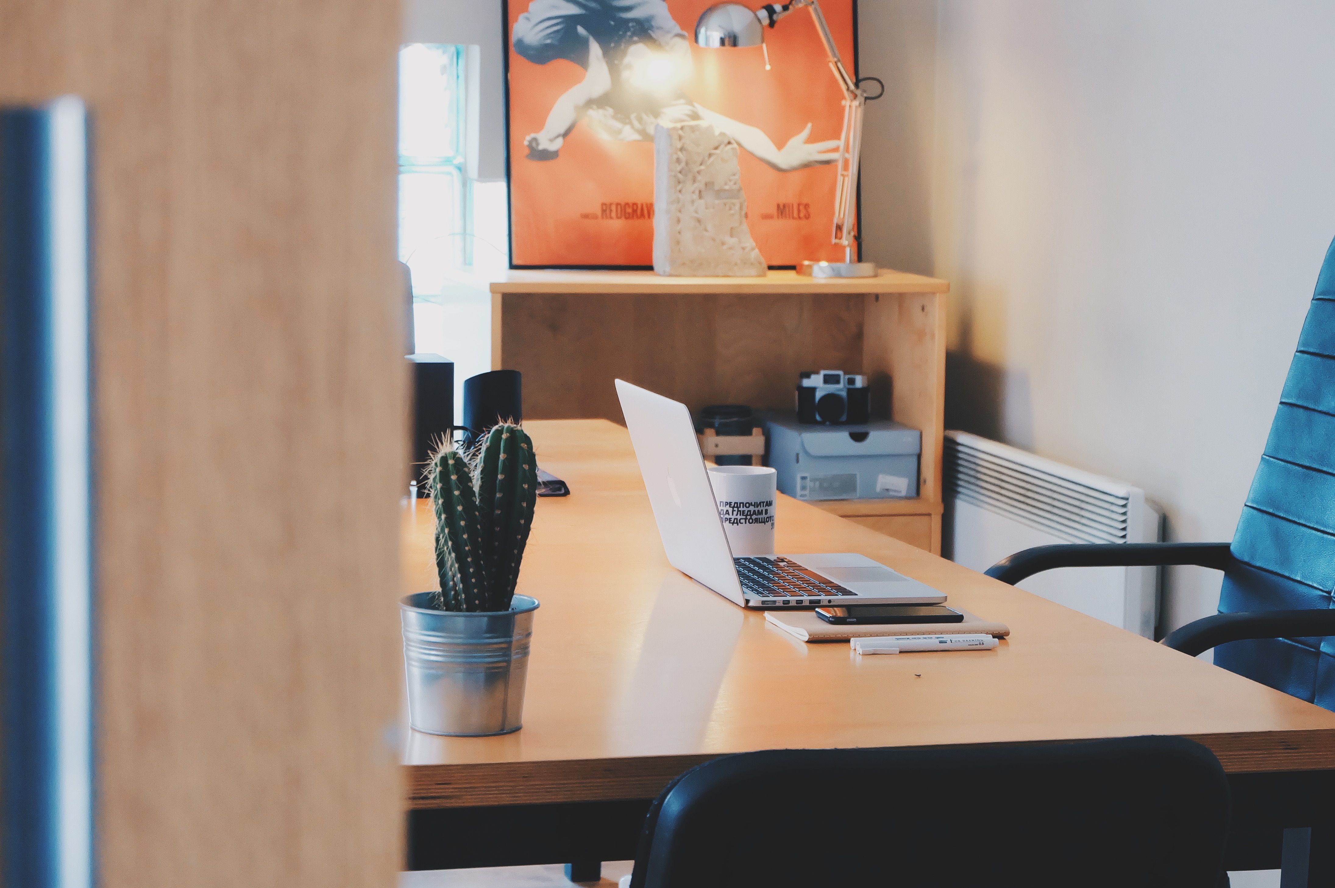 Modern office workspace representing custom website development for a small business